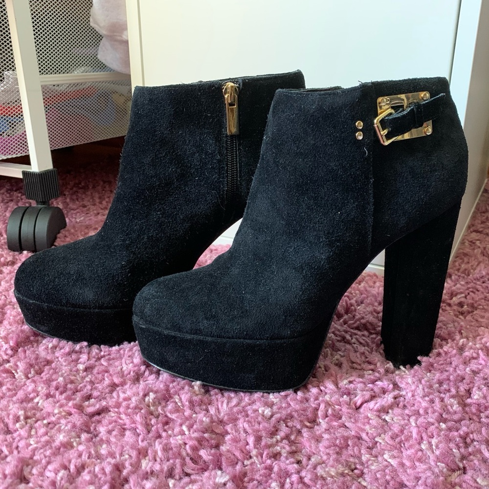 dolce vita black suede booties